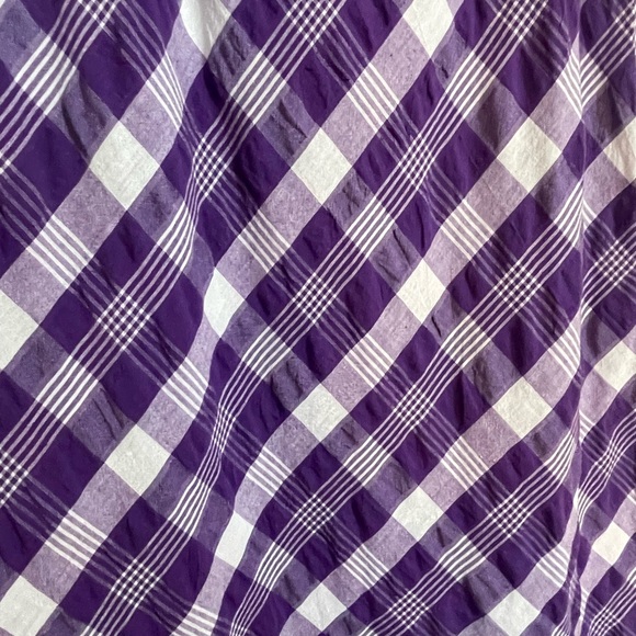 Free People Natalya Purple White Plaid Gathered Bust Midi dress - Picture 4 of 12